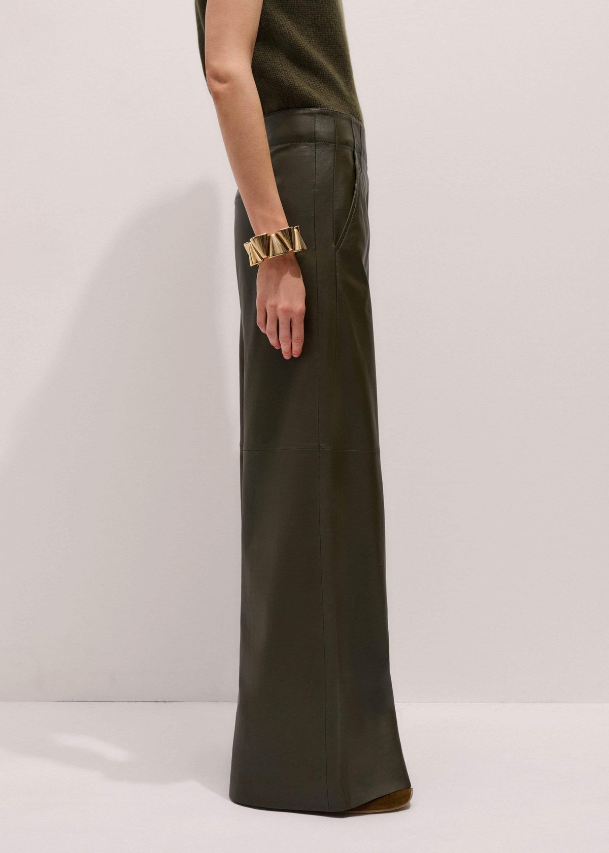 ME+EM Clothing Olive Green Wide-Leg Pant