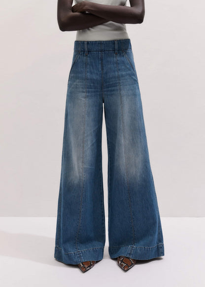 ME+EM Clothing Mid-Blue High Waist Wide Jean