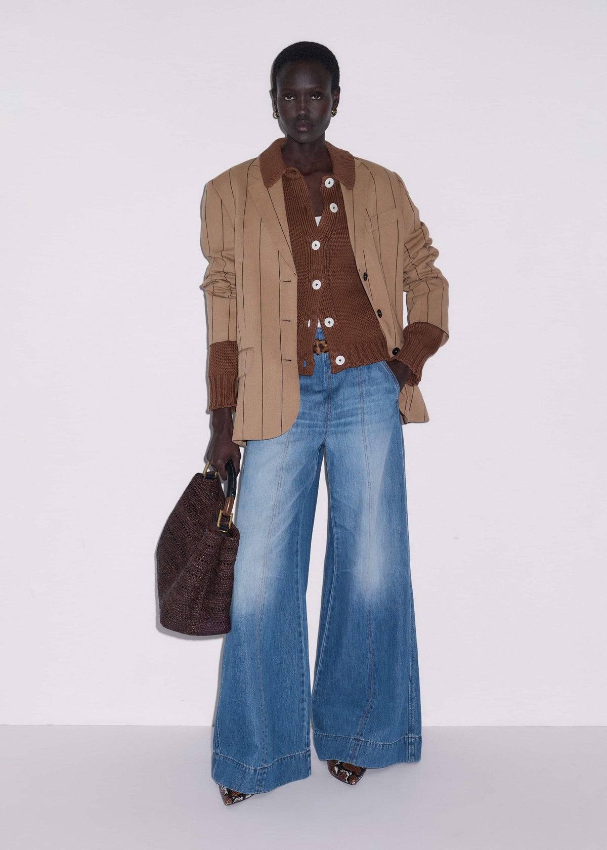 ME+EM Clothing Mid-Blue High Waist Wide Jean