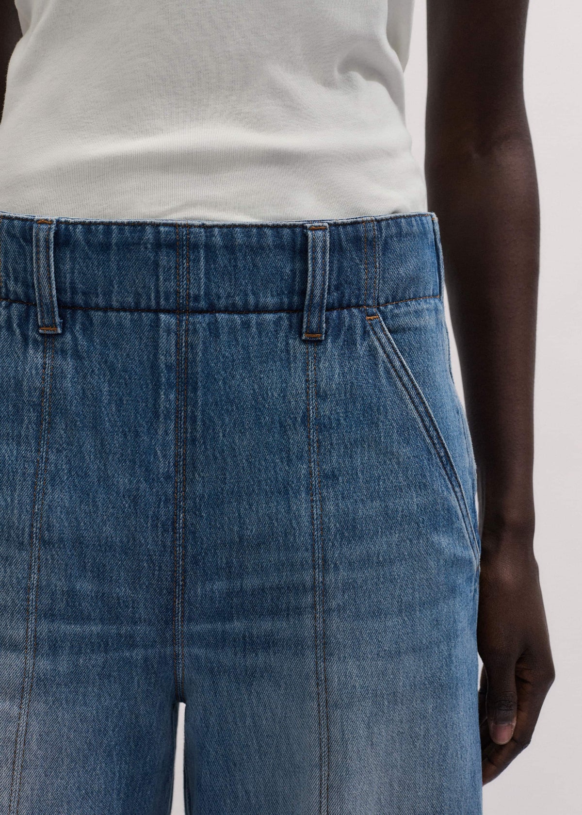ME+EM Clothing Mid-Blue High Waist Wide Jean