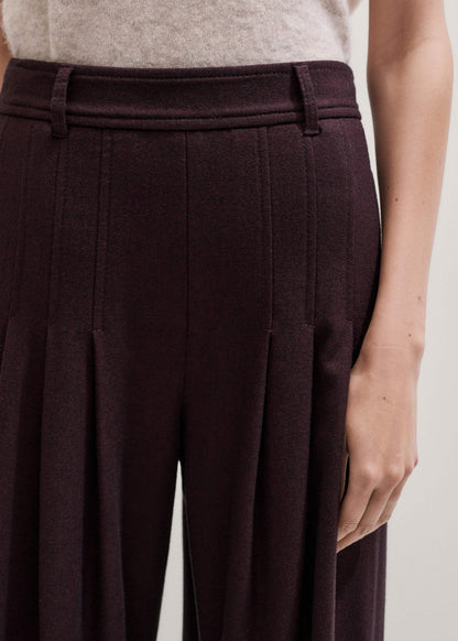 ME+EM Clothing Red Wool Multi Pleat Wide-Leg Pant