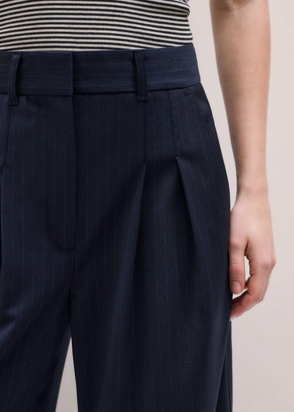 ME+EM Clothing Navy Pinstripe Pleat Front Man Pant