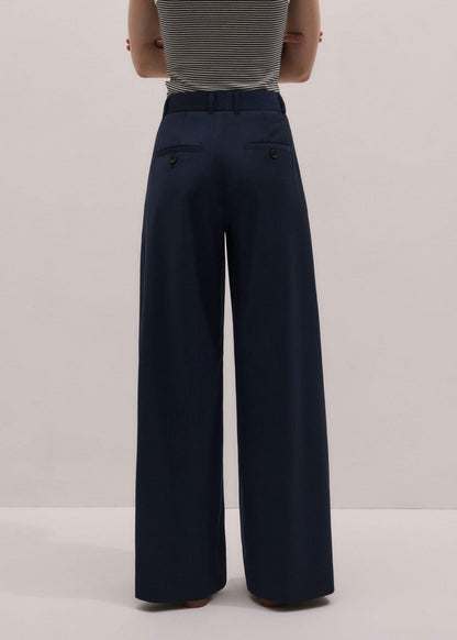ME+EM Clothing Navy Pinstripe Pleat Front Man Pant