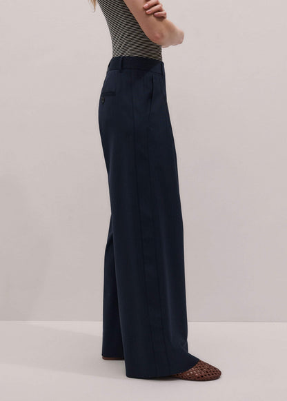 ME+EM Clothing Navy Pinstripe Pleat Front Man Pant