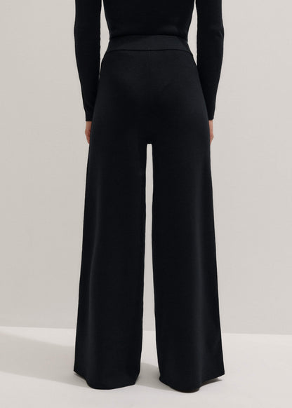 ME+EM Clothing Black Silk Knit Evening Palazzo Pant