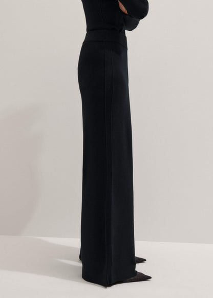 ME+EM Clothing Black Silk Knit Evening Palazzo Pant