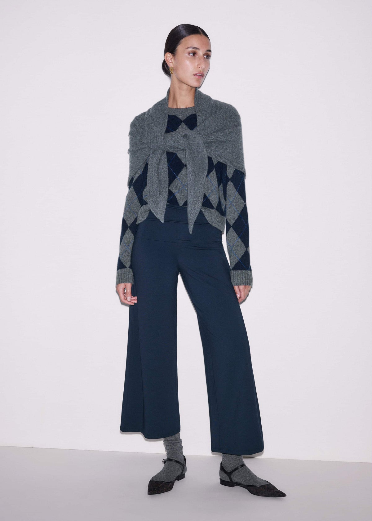 ME+EM Clothing Crop Palazzo Pant - Dark Navy Travel Pants |Vacation Shop