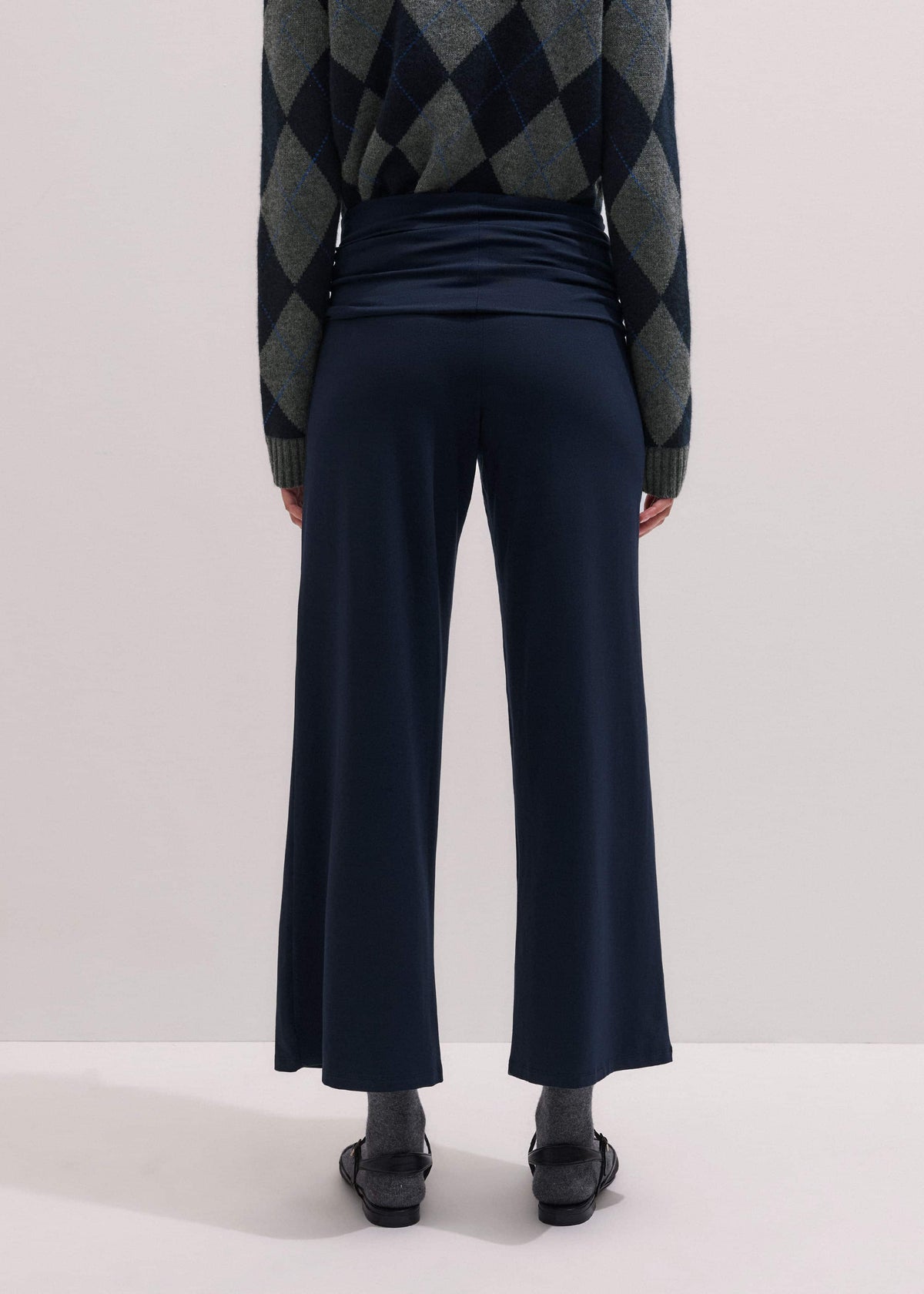 ME+EM Clothing Crop Palazzo Pant - Dark Navy Travel Pants |Vacation Shop