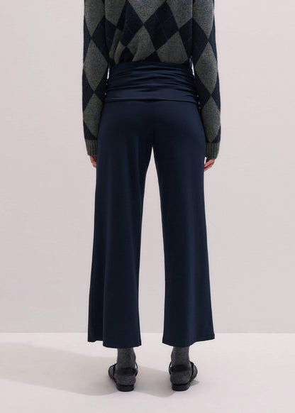 ME+EM Clothing Crop Palazzo Pant - Dark Navy Travel Pants |Vacation Shop