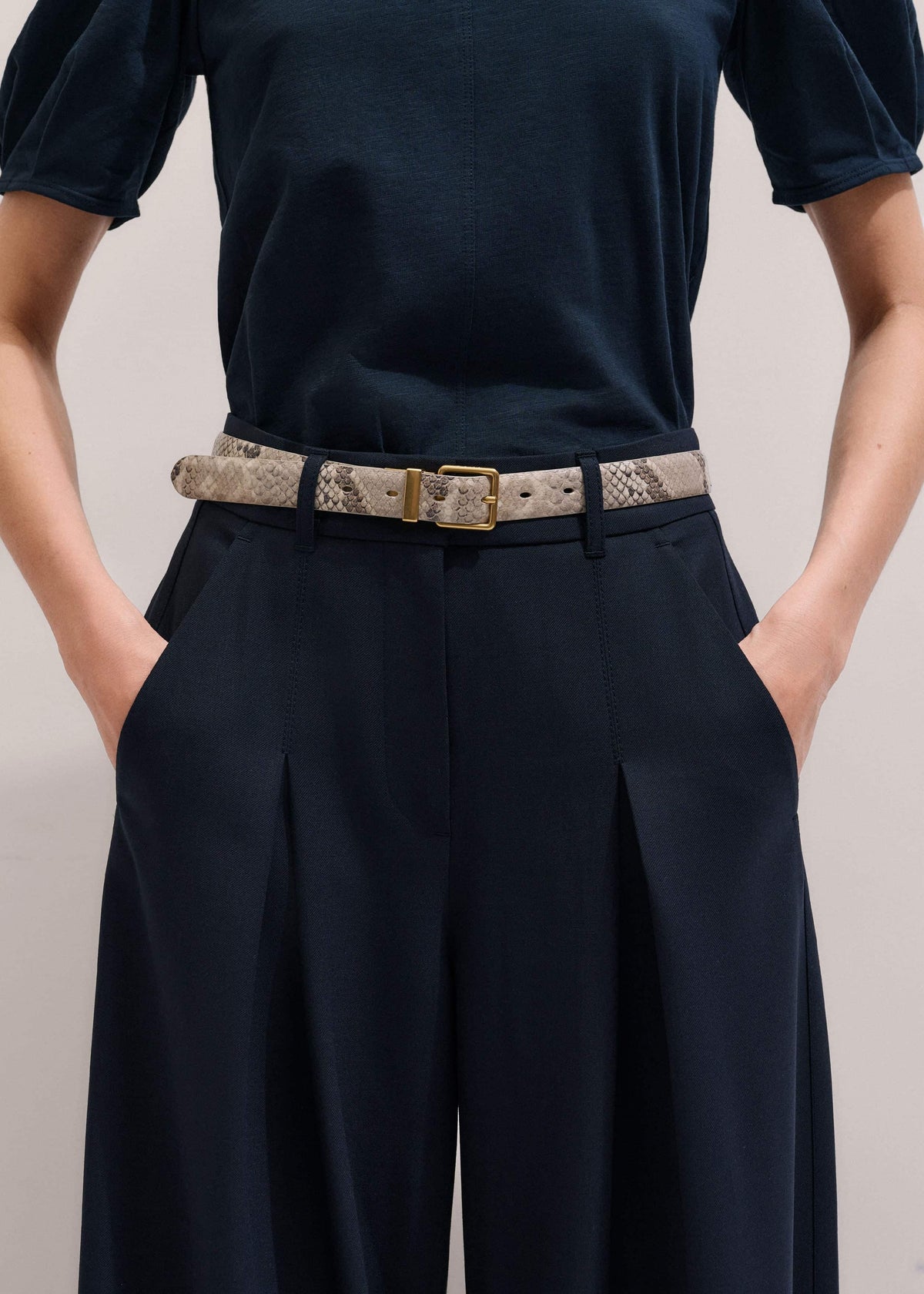 ME+EM Clothing Navy Ultimate Very Wide-Leg Pant