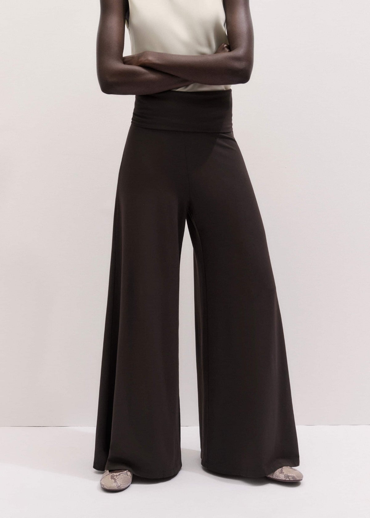 ME+EM Clothing Brown Super Wide Palazzo Pant