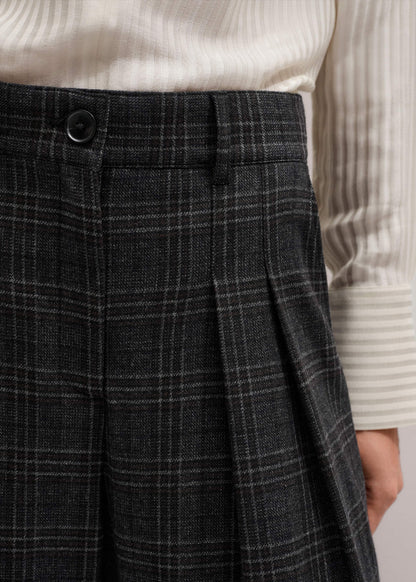 ME+EM Clothing Gray Wool Wide-Leg Double Pleat Trouser