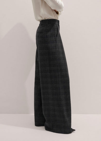 ME+EM Clothing Gray Wool Wide-Leg Double Pleat Trouser