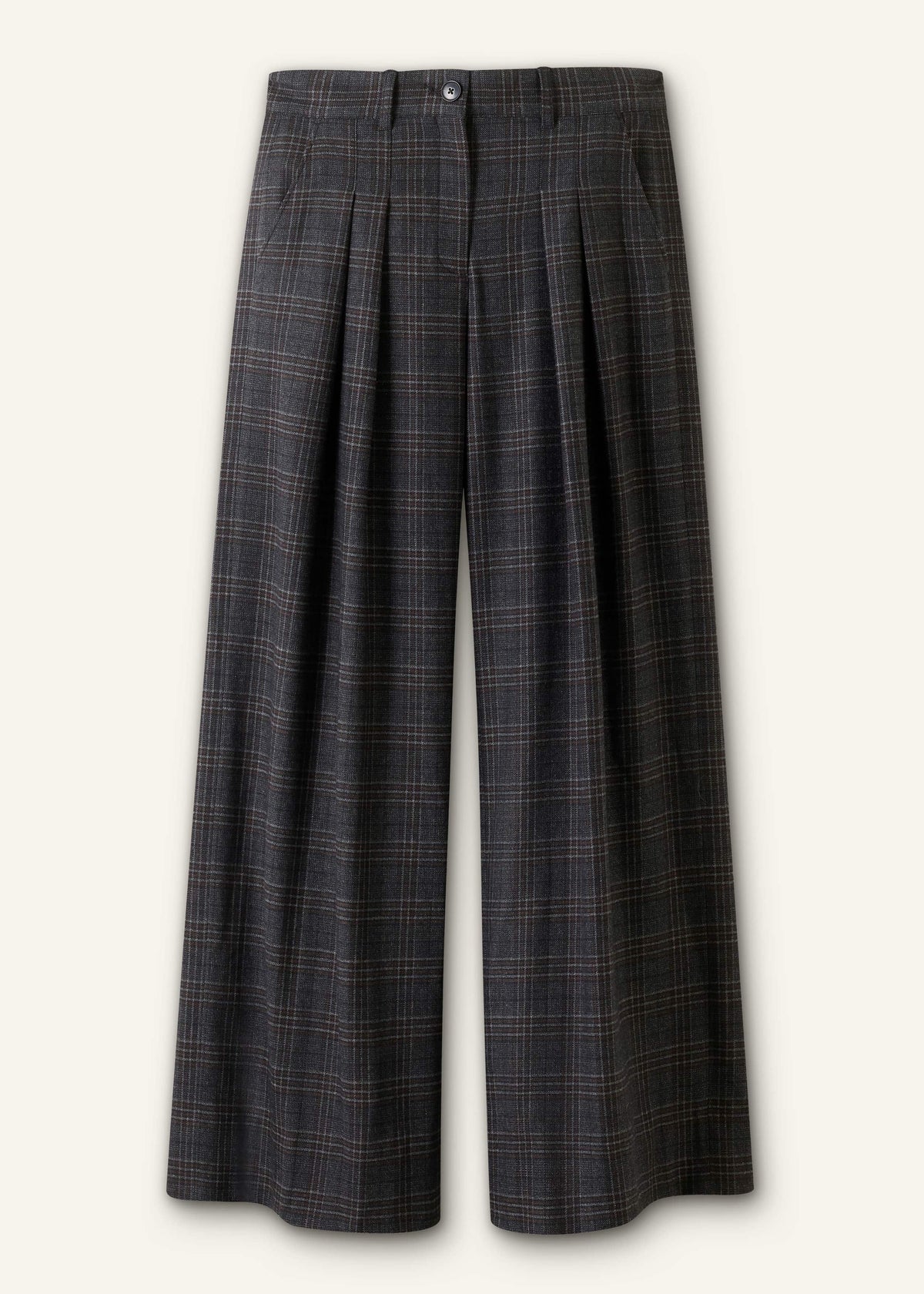 ME+EM Clothing Gray Wool Wide-Leg Double Pleat Trouser