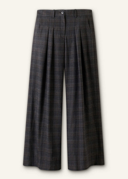 ME+EM Clothing Gray Wool Wide-Leg Double Pleat Trouser