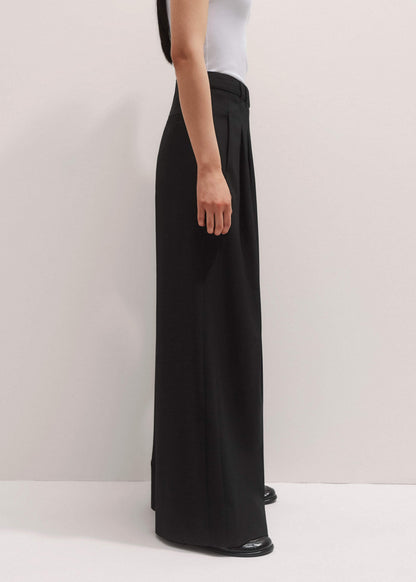 ME+EM Clothing Black Wide-Leg Pleat Pant