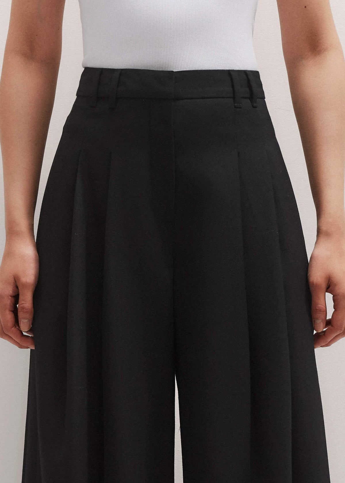 ME+EM Clothing Black Wide-Leg Pleat Pant