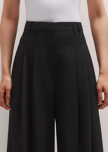 ME+EM Clothing Black Wide-Leg Pleat Pant