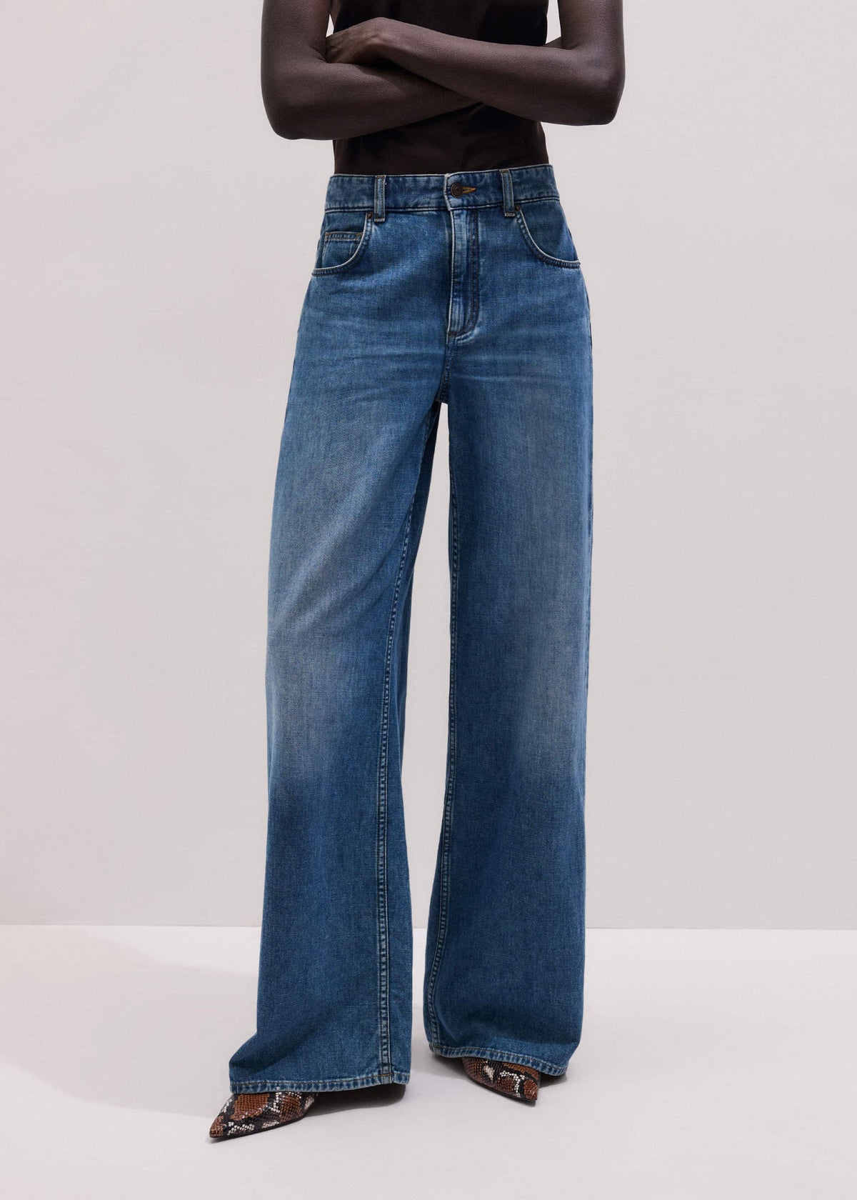 ME+EM Clothing Blue Relaxed Baggy Wide-Leg Jean