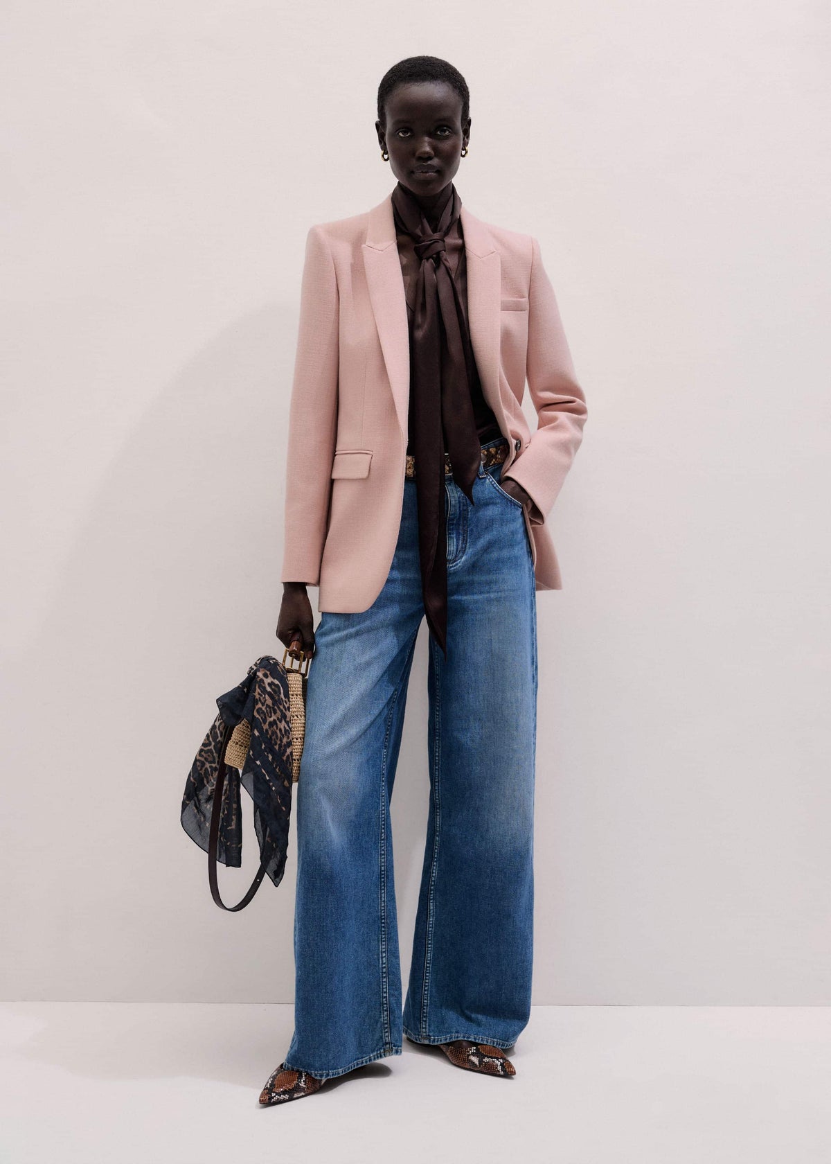 ME+EM Clothing Blue Relaxed Baggy Wide-Leg Jean