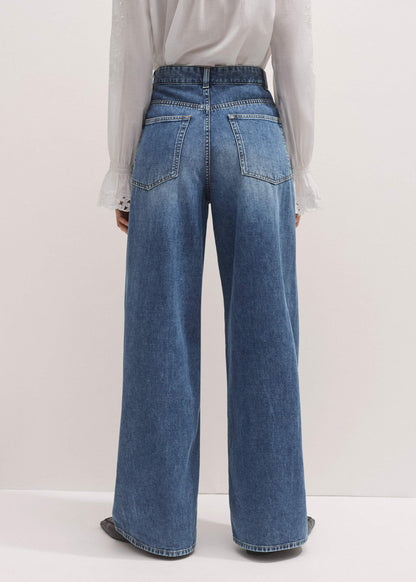 ME+EM Clothing Blue Relaxed Baggy Wide-Leg Jean