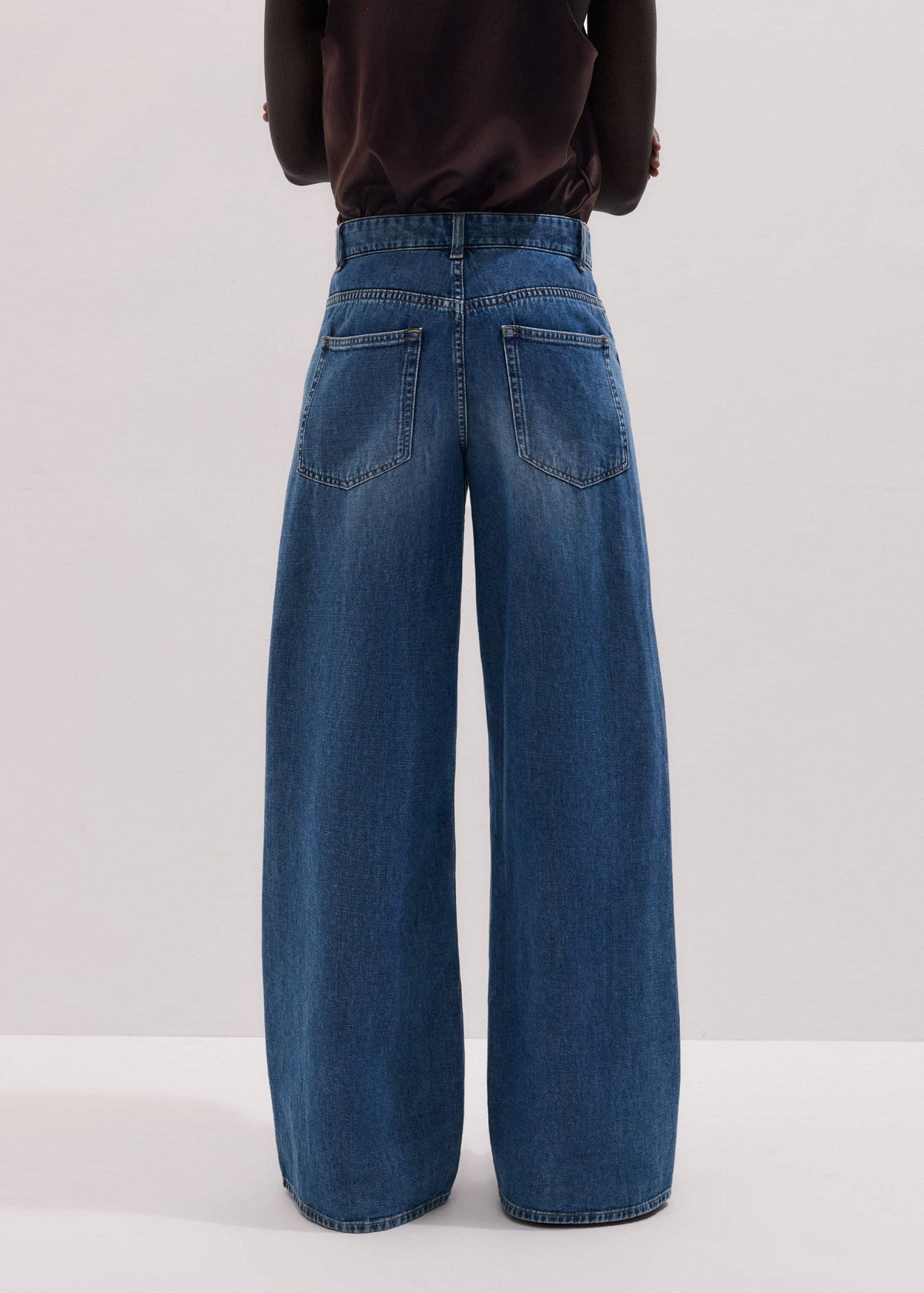 ME+EM Clothing Blue Relaxed Baggy Wide-Leg Jean
