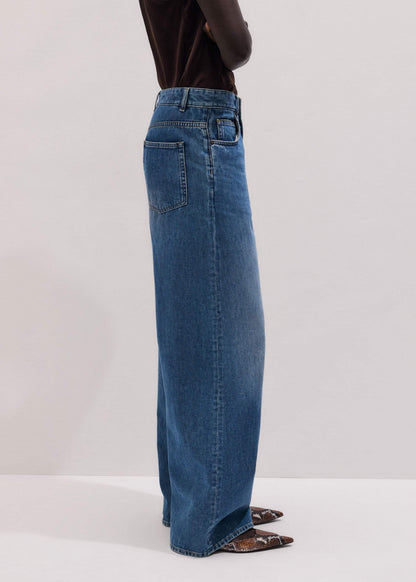 ME+EM Clothing Blue Relaxed Baggy Wide-Leg Jean