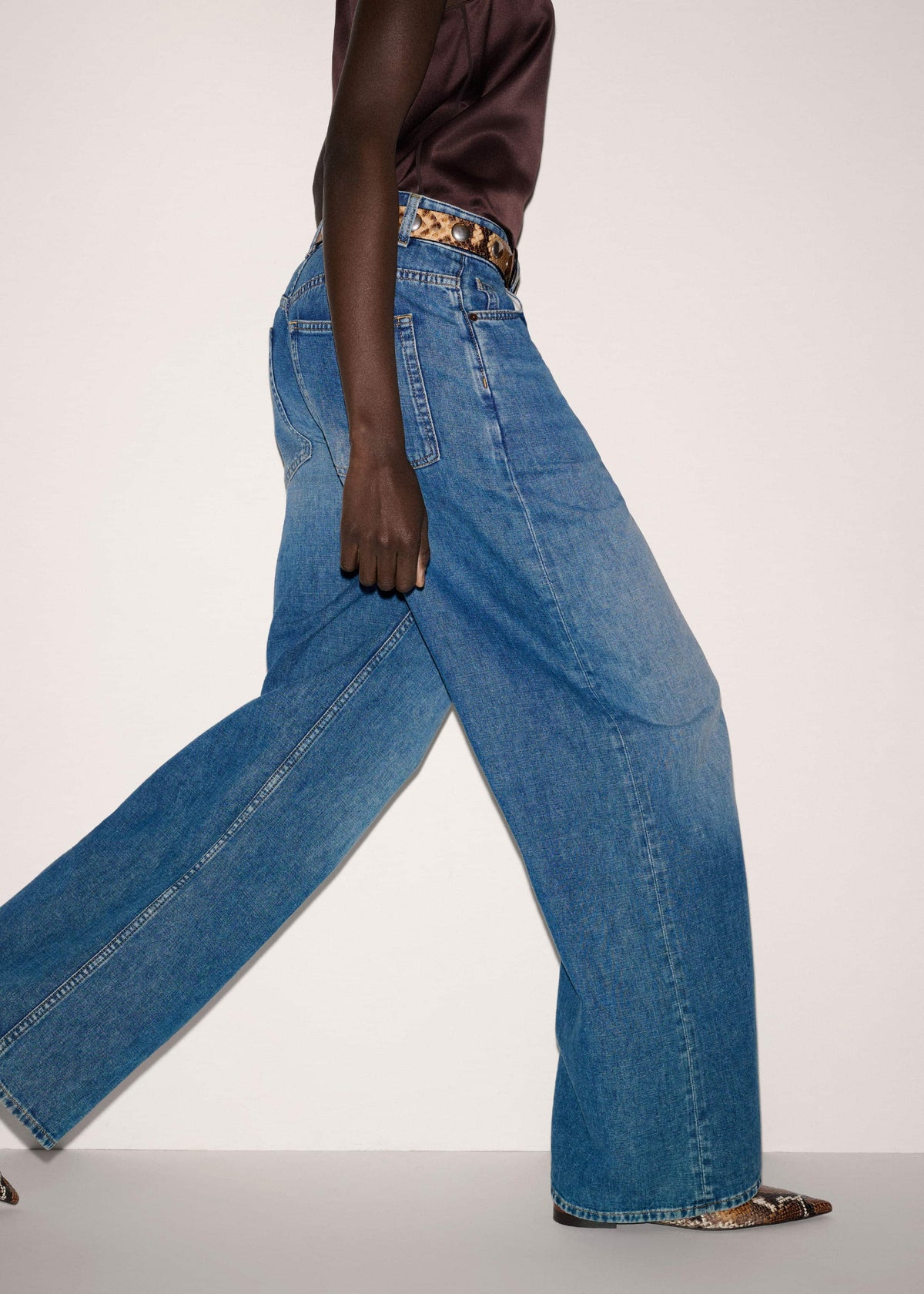 ME+EM Clothing Blue Relaxed Baggy Wide-Leg Jean