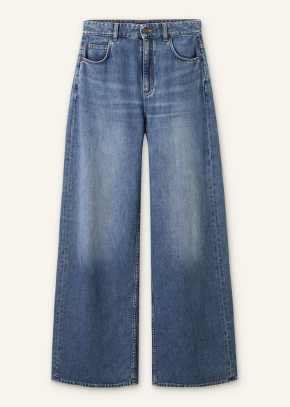 ME+EM Clothing Blue Relaxed Baggy Wide-Leg Jean