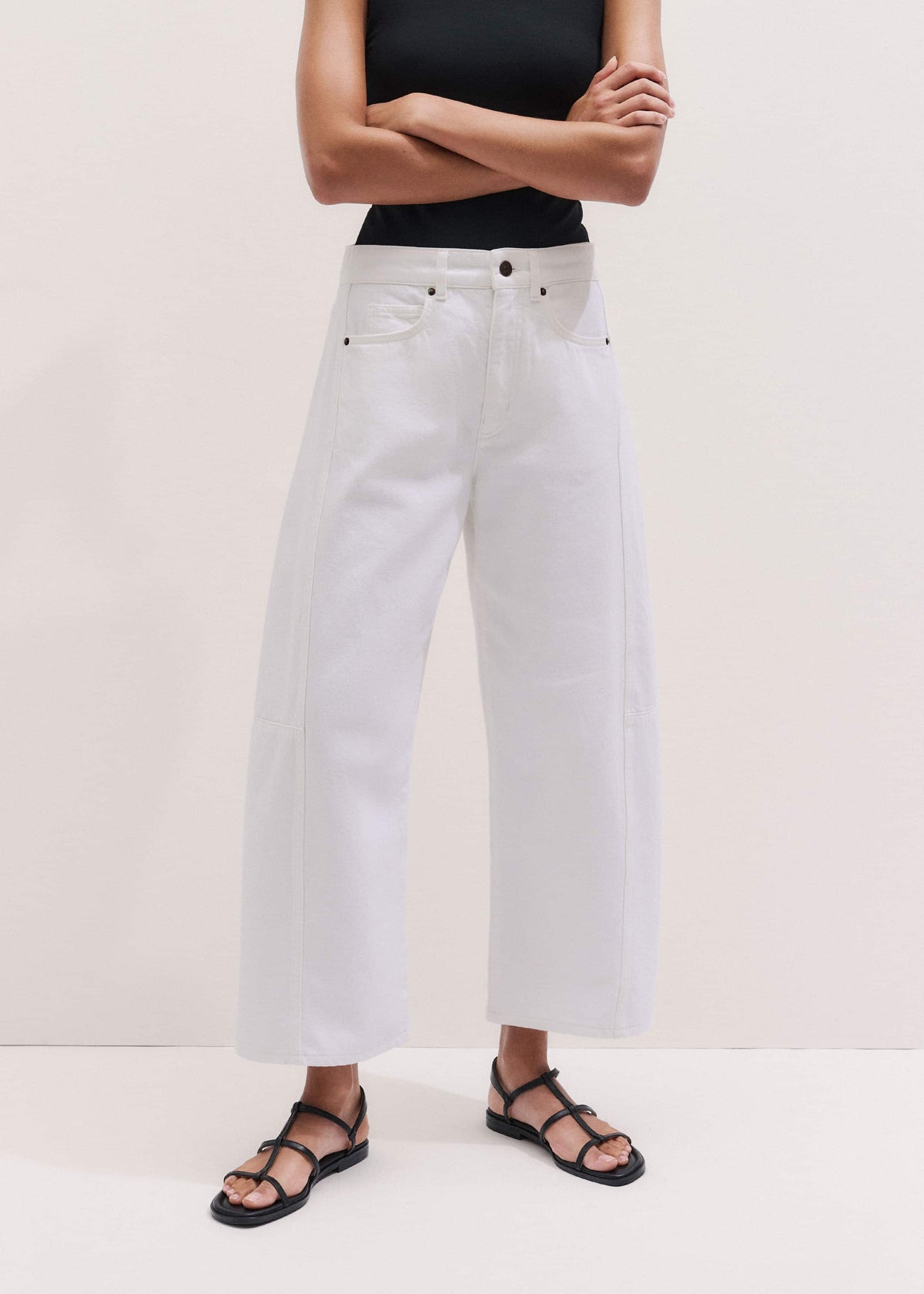 ME+EM Clothing White Exaggerated Crop Jean