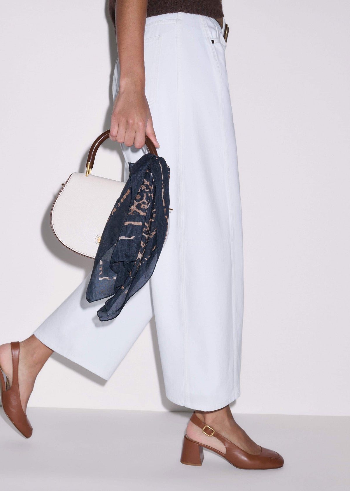 ME+EM Clothing White Exaggerated Crop Jean