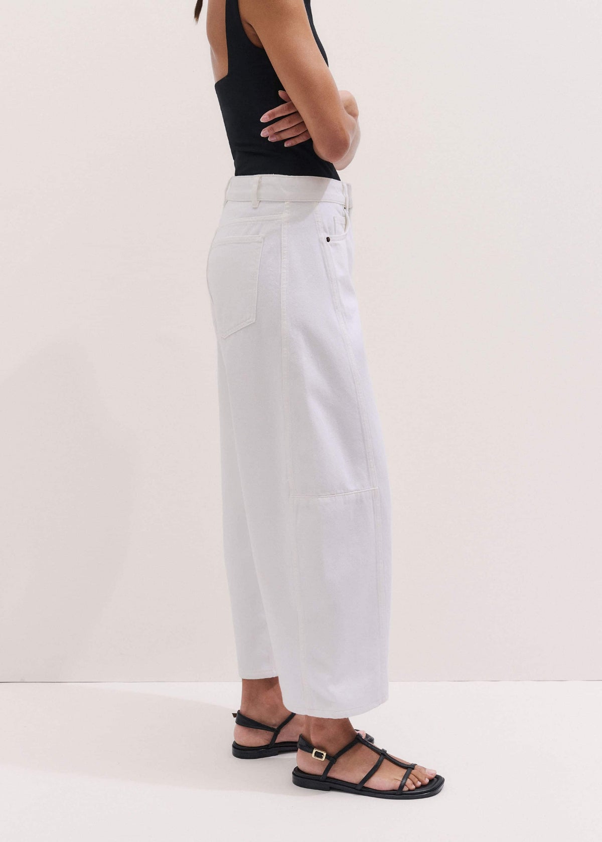 ME+EM Clothing White Exaggerated Crop Jean