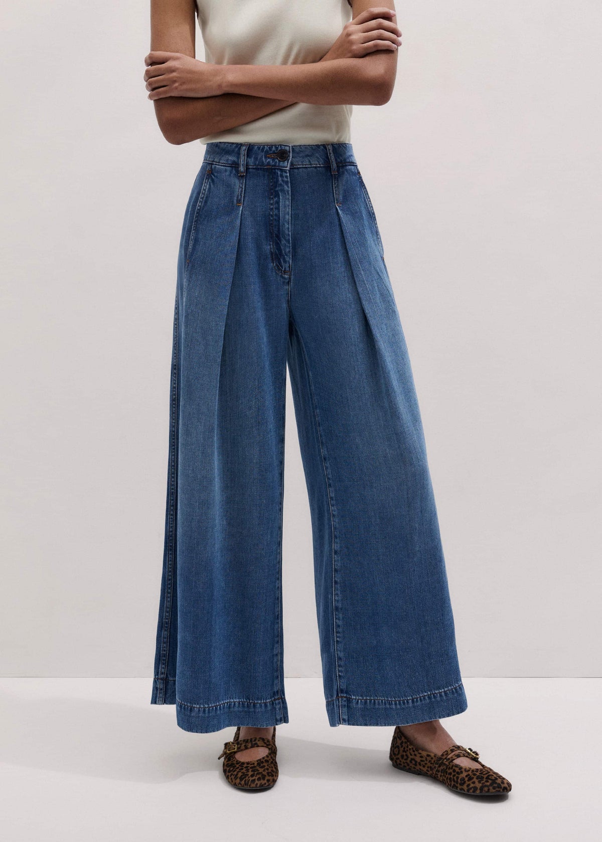 ME+EM Clothing Blue Straight Culotte Jean