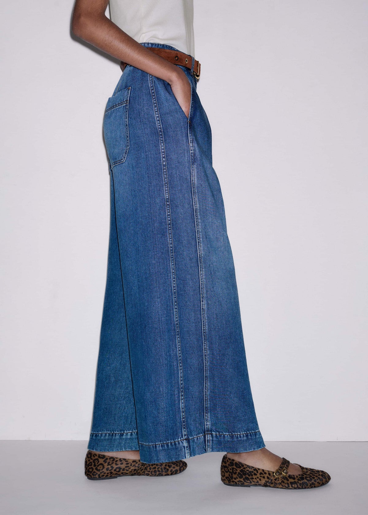 ME+EM Clothing Blue Straight Culotte Jean
