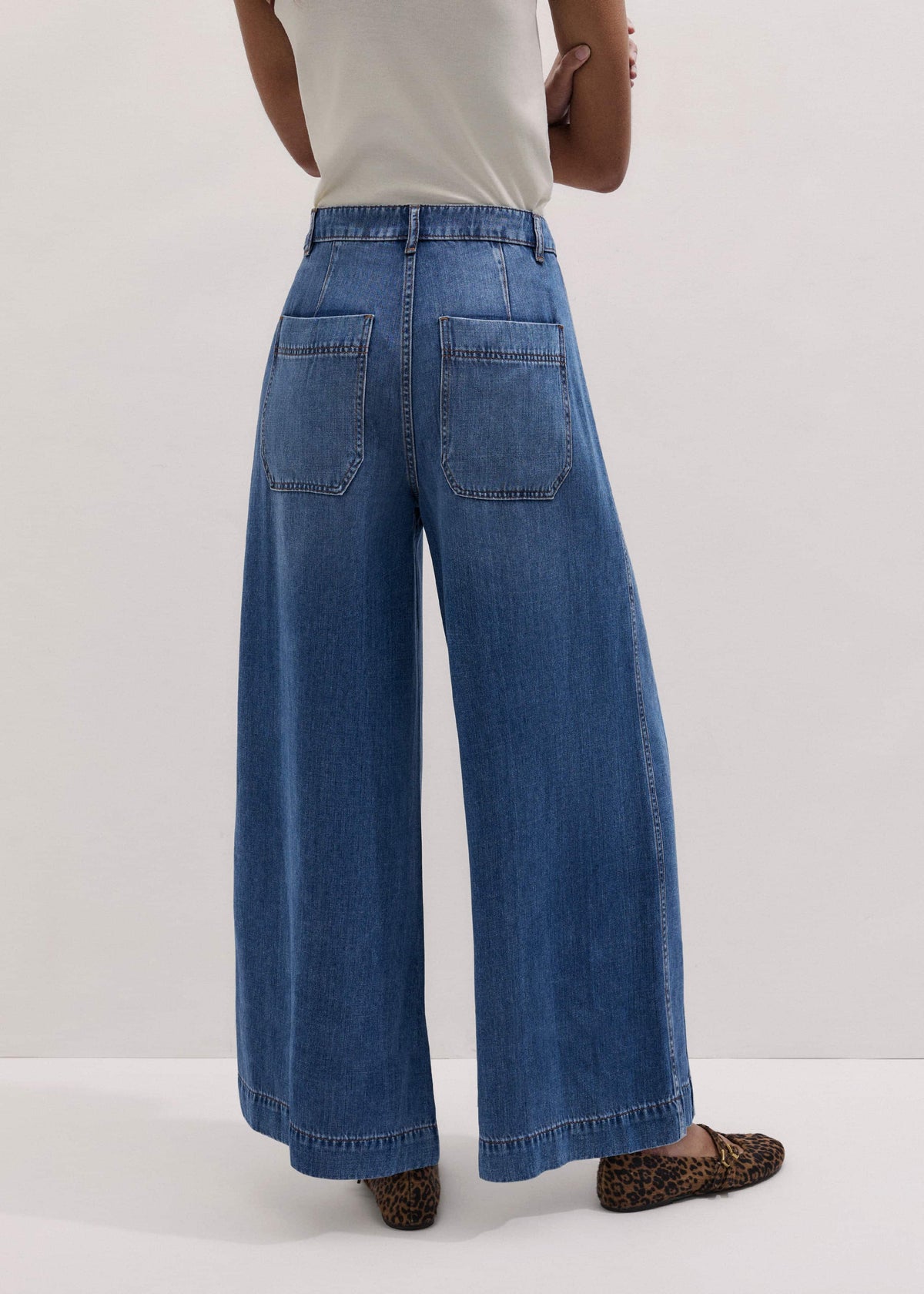 ME+EM Clothing Blue Straight Culotte Jean