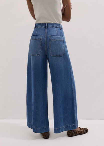 ME+EM Clothing Blue Straight Culotte Jean