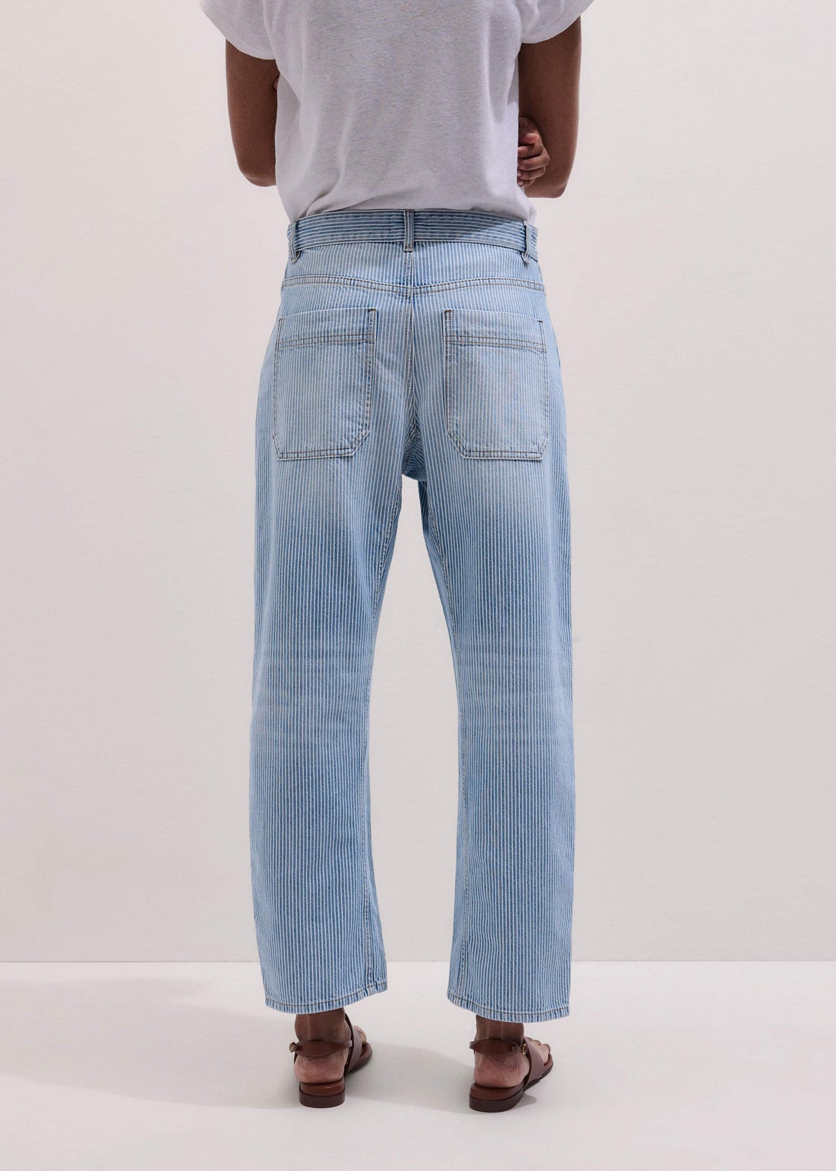 ME+EM Clothing Blue Micro Stripe Engineered Leg Jean