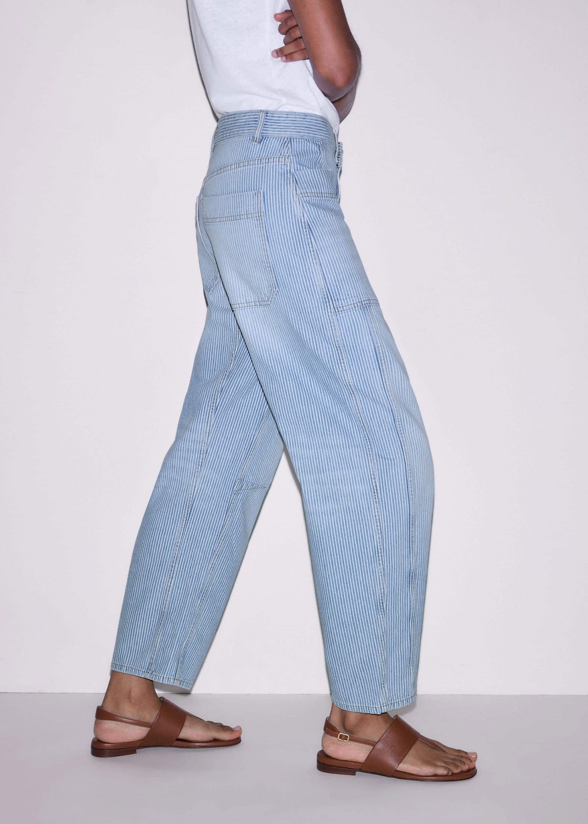 ME+EM Clothing Blue Micro Stripe Engineered Leg Jean
