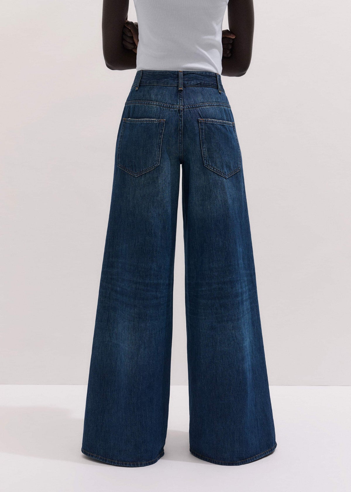 ME+EM Clothing Mid Blue Super Wide Baggy Jean