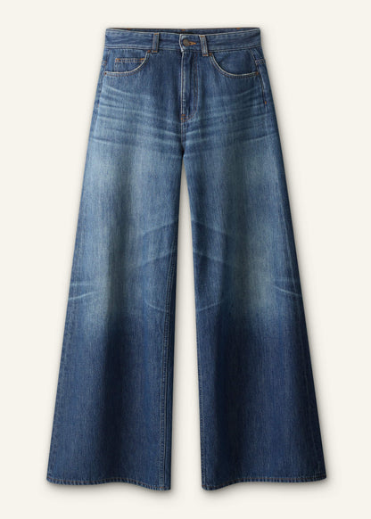 ME+EM Clothing Mid Blue Super Wide Baggy Jean