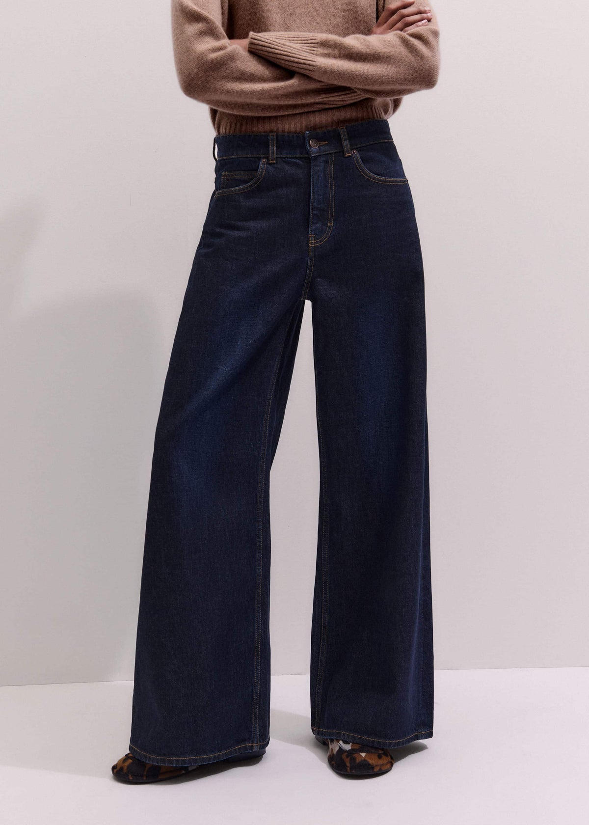 ME+EM Clothing Dark Blue Rinse Wash Ultimate Wide-Leg Jean