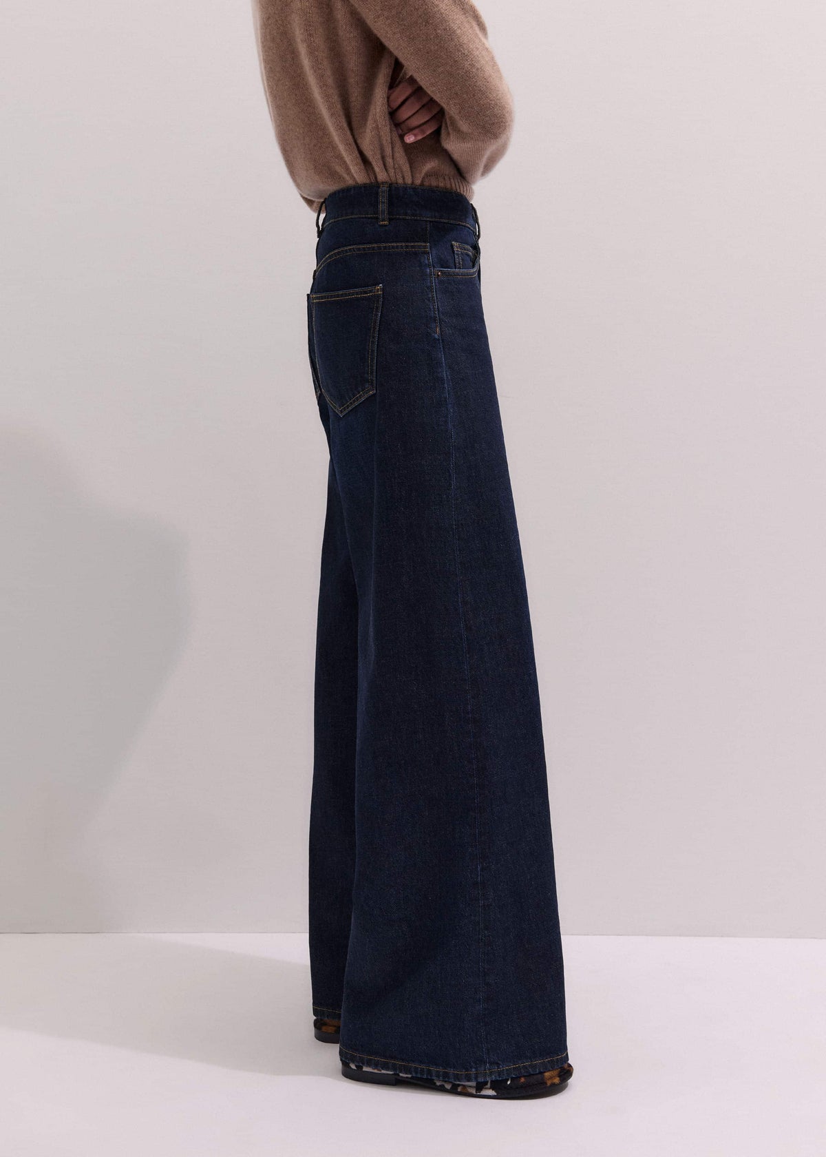 ME+EM Clothing Dark Blue Rinse Wash Ultimate Wide-Leg Jean