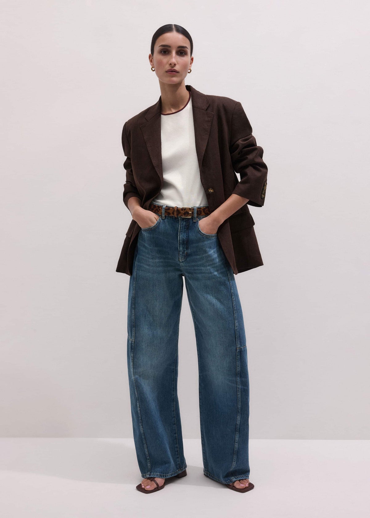 ME+EM Clothing Mid Blue Exaggerated Tapered Jean