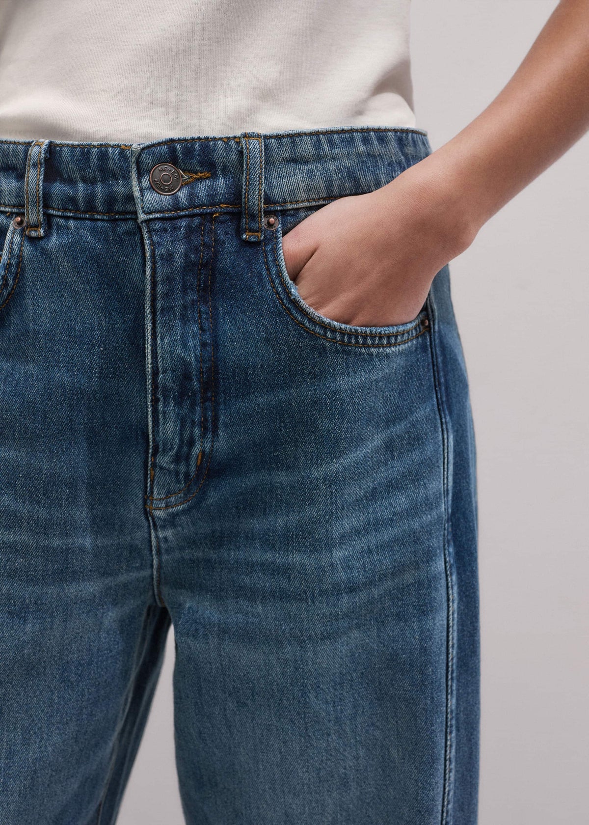 ME+EM Clothing Mid Blue Exaggerated Tapered Jean