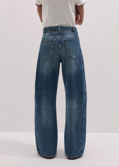 ME+EM Clothing Mid Blue Exaggerated Tapered Jean