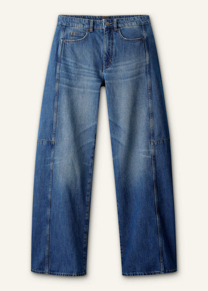ME+EM Clothing Mid Blue Exaggerated Tapered Jean