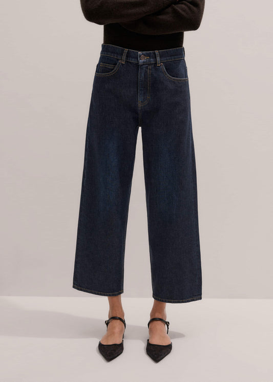 ME+EM Clothing Dark Blue Straight Crop Jean