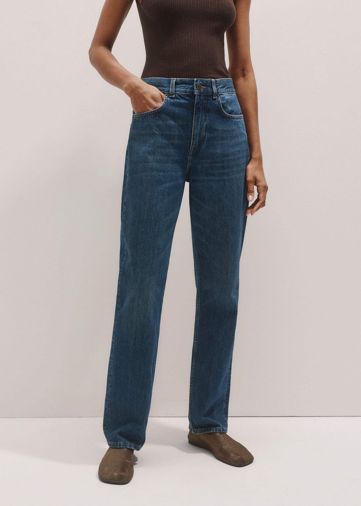 ME+EM Clothing Blue Full-Length Straight Jean