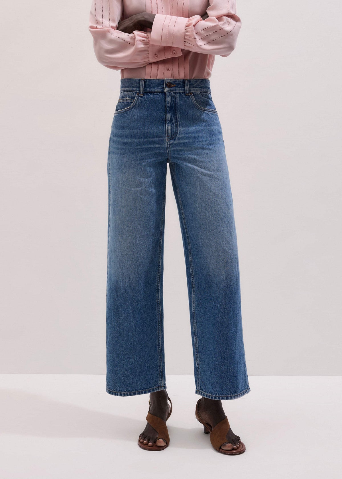 ME+EM Clothing Light Blue Relaxed Straight Crop Jean