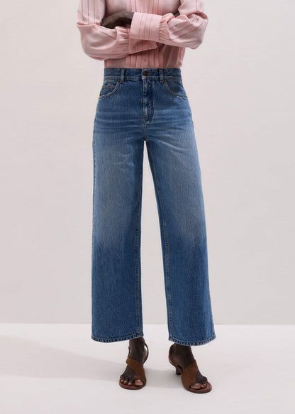 ME+EM Clothing Light Blue Relaxed Straight Crop Jean